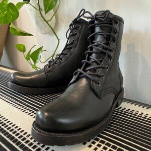FRYE - Veronica Combat Boot, Black, Leather boot, Size 6, NWOT - Never Worn